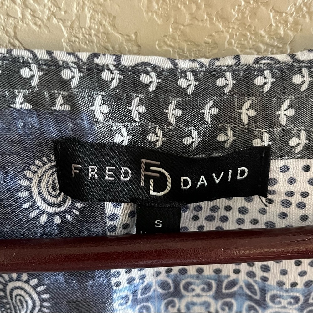 Fred David Patch Work Pattern Blouse Size Small NWT - Picture 5 of 6